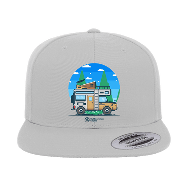 Funny Camping Printed Flat Bill Cap